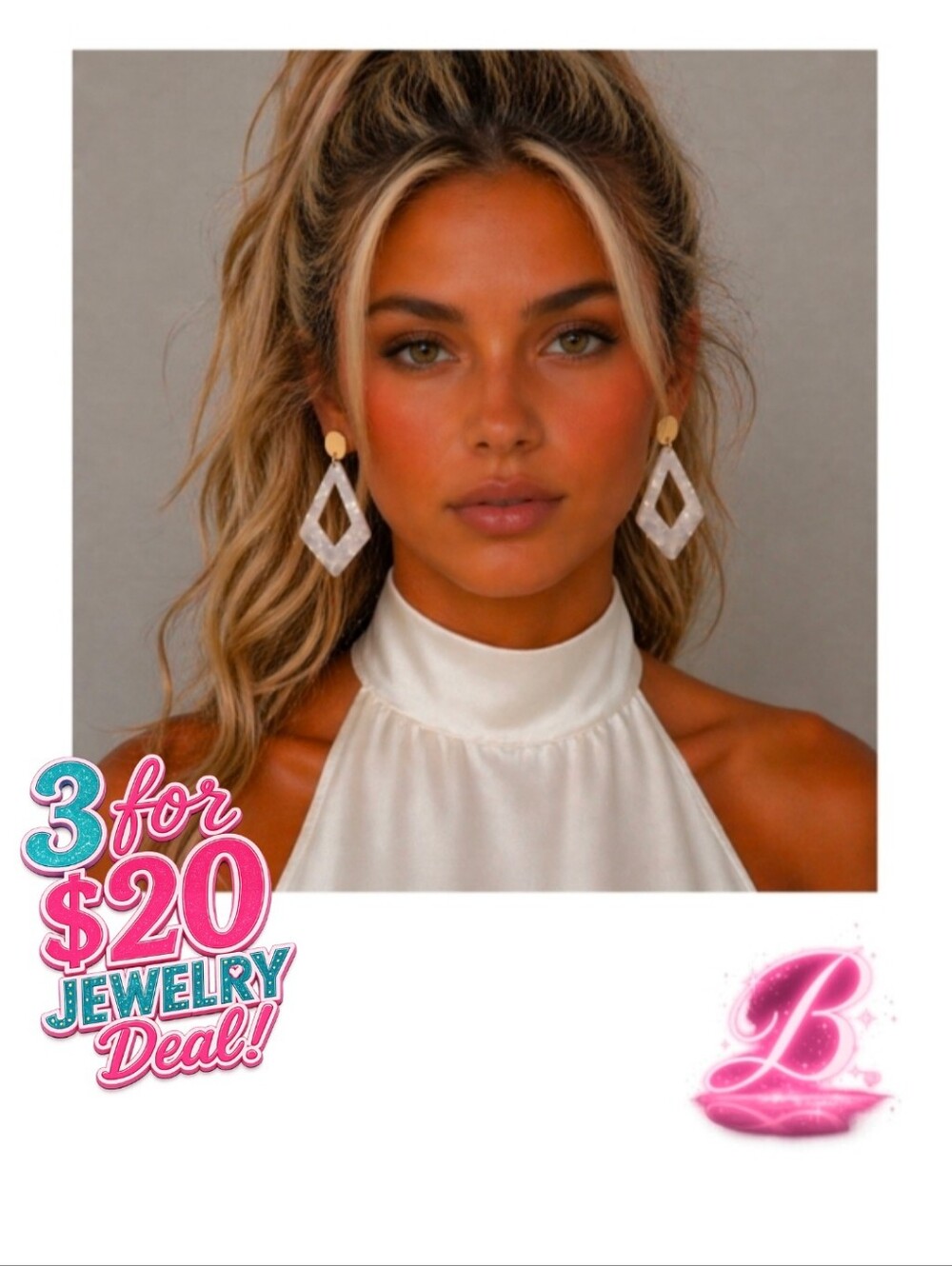 3/$20 Acrylic Geometric Statement Earrings - NWT